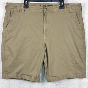 Duluth Trading Mens 46 Flex Fire Hose Relaxed Khaki Heavy Canvas Cargo Shorts